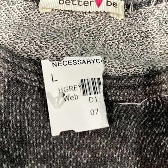 Better Be Grey NWT Distressed Sweatshirt Mini Dress Tunic - fits like M/L - Picture 11 of 11